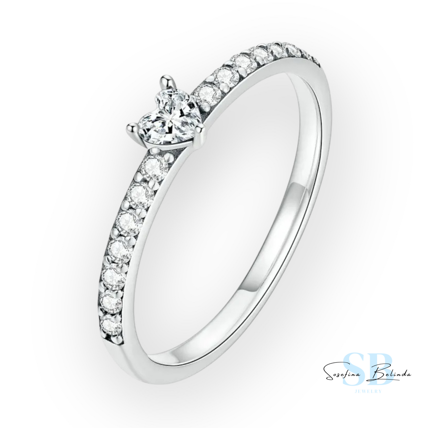Diamond Tiara Sterling Silver Ring