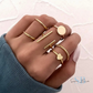 Parallel Bars Gold Boho Ring Set