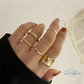 Hammered Gold Boho Ring Set