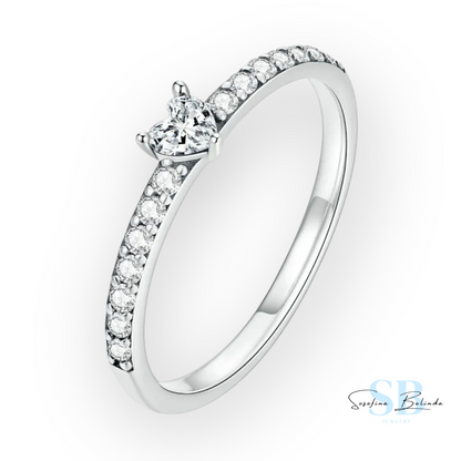 Diamond Tiara Sterling Silver Ring